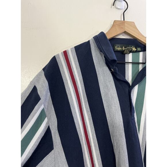 Vtg 90s Preppy Old Money Rugby Equestrian Striped Polo XL Y2K Classic Hip Hop - Picture 4 of 12